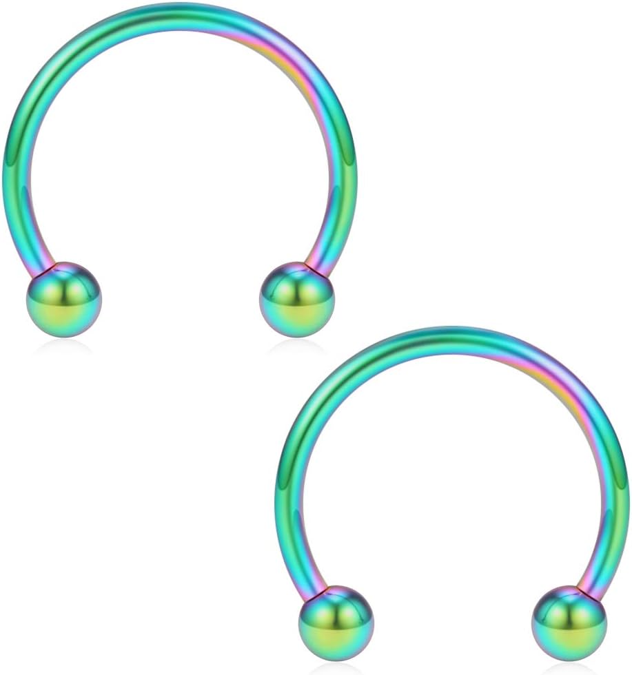 SCERRING 12PCS 10-14mm Stainless Steel Nose Horseshoe Hoop Rings Eyebrow Lip Ear Tragus Septum Piercing Hanger Retainer 16G 14G 12G - Image 4