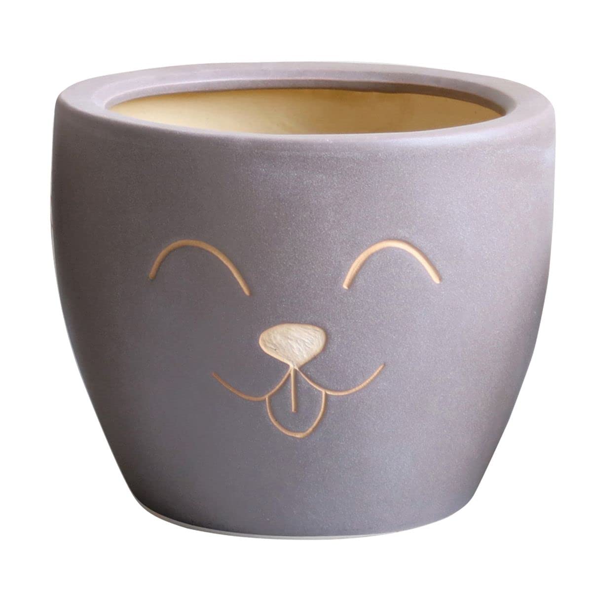 Cache pot Petsy taupe terre cuite 23 cm évite humidité plantes