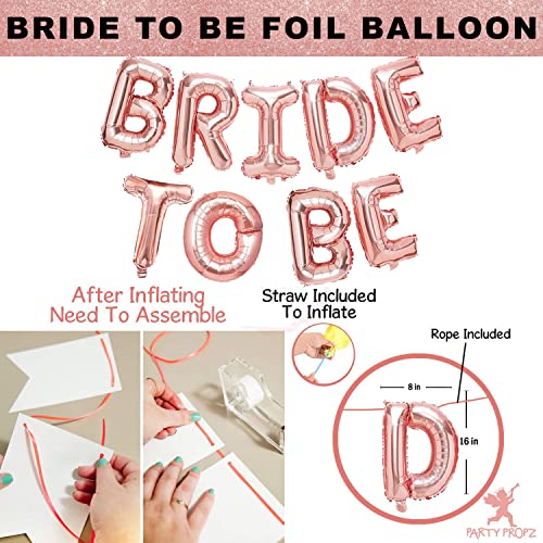 Image of Party Propz Bridal Shower Decorations Kit - Large 49 Pcs, Balloon Decoration Kit | Bride to Be Decoration Set Combo | Bachelorette Party Decorations | Confetti, Foil Balloons For Decoration