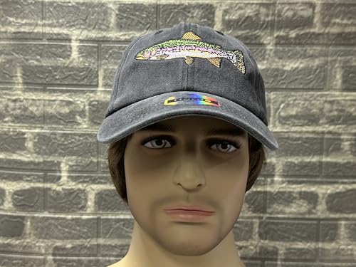 Image of Fishing Baseball Cap for Men Women, Adjustable Embroidered Fish Hat | Fishing Gear, Outdoor Adventure Design, Precision Embroidery Craft, One Size Adjustable Fit