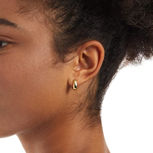 Amazon Essentials 14K Gold or Sterling Silver Plated Teardrop Huggie Hoop 12mm2