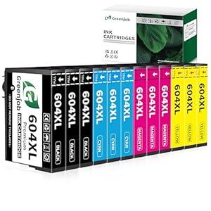 Greenjob 604XL Patronen für Epson 604 XL Patronen Multipack Kompatibel mit Epson Expression Home XP-2200 XP-2205 XP-3200 XP-3205 XP-4200 XP-4205 Workforce WF-2910 WF-2930 WF-2935 WF-2950 (12er-Pack)