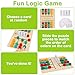 AugToy Montessori Color Matching Learning Toys Sliding Puzzle for Kids 3 4 5 6 7 Years Old Preschool Logic Game Brain Teasers Boys Girls 2 Players Educational Wooden Toddler Travel Toys Gifts