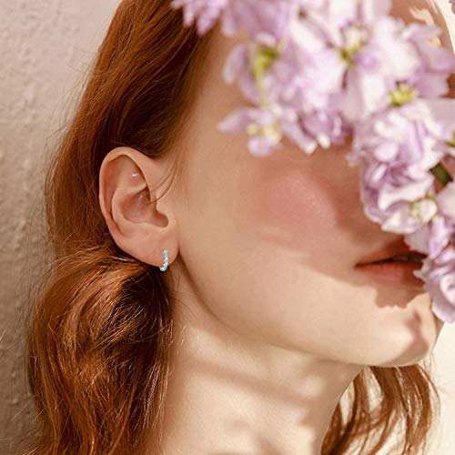 Small Hoop Earrings for Women 925 Sterling Silver Huggie Hoop Opal Earrings Hypoallergenic Earring Jewelry Gifts2