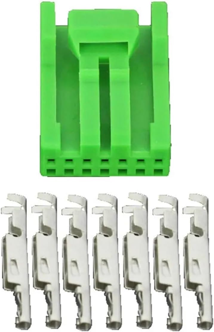7 Pin Series Automotive Instrument Wiring Harness Plug Green Car Connector With Terminal DJ7071A-1.2-11/21 7P (Size : 5 Sets)