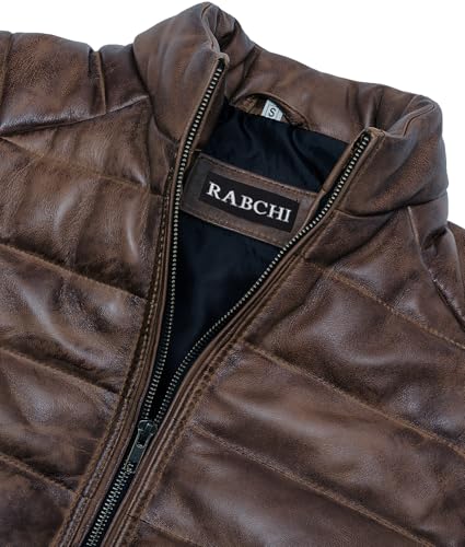 Mens Brown Quilted Lambskin Leather Vest With Removable Hood - Men Sleeveless Casual Style Motorcycle Puffer Jacket2