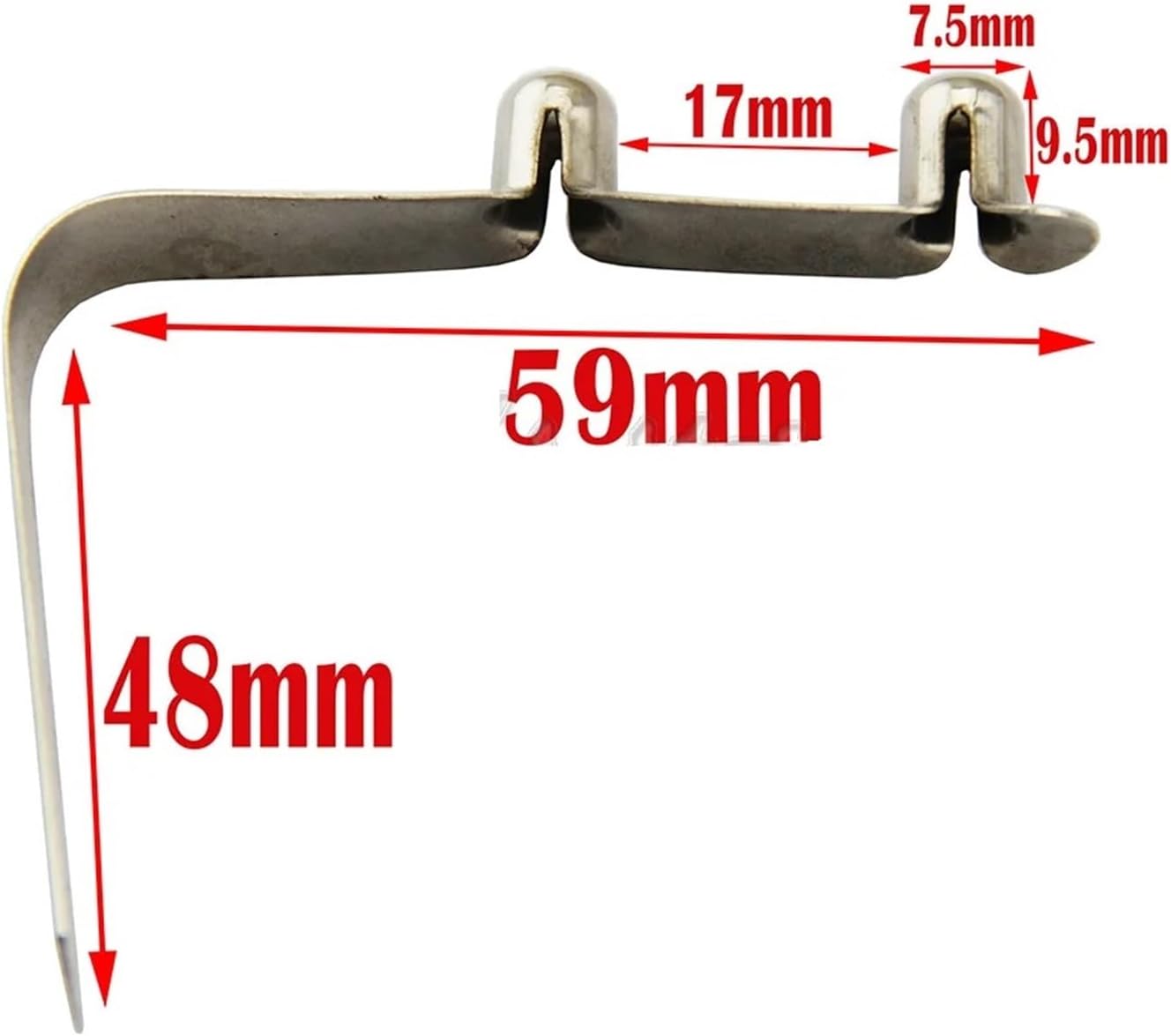 V Shape Tube Spring Clip 50 Pieces Double Pin 5.6mm/7.5mm for 2 Holes Paddle Tent Pole Push Button Spring Snap Clips Locking Tube(5.6mm)