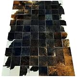 FOTA 100% Genuine Leather Cowhide Patchwork Area Rug Cow Skin Soft Hair Suede Carpet Throw Real Natu