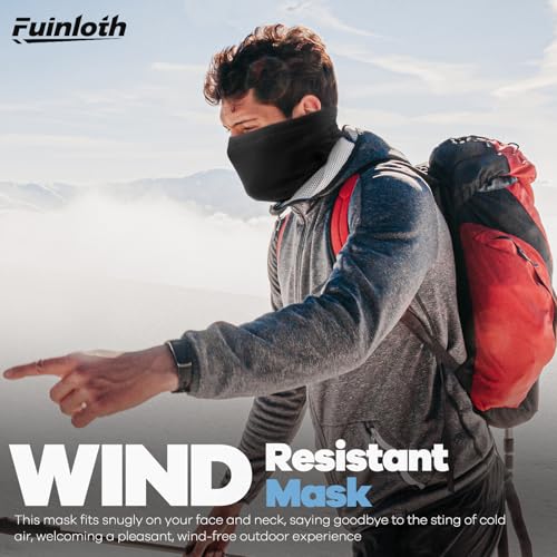 image for Fuinloth 2 Pack Winter Neck Gaiter, Fleece Warmer Scarf Cold Weather F