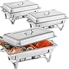 VEVOR 3 x ovenschotels van roestvrij staal 9 l, buffetten voor verwarmingswater, marie, ideaal voor buffets hotel…
