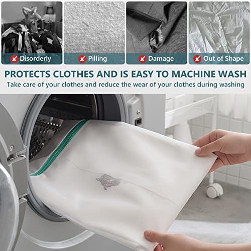 Mesh Laundry Bags for Washing Machine Laundry Bags with Zips Net Wash Bag for Travel Storage Organization, Mesh Bags for Delicates Blouse, Hosiery, T-shirt, Socks, Underwear, Bra, Baby Clothes (3 SET)