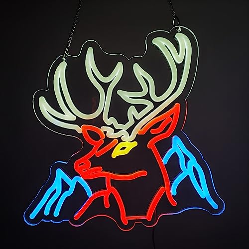 Diyida_Deer LED Neon Light Sign for Beer Bar Club Bedroom Office Hotel Pub Cafe Wedding Birthday Party Man Cave Art Wall