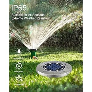 UFOND 8 Pack Solar Ground Lights, Outdoor Waterproof Solar Garden Lights Decor, Disk Solar Deck Lights, Landscape Lighting for Patio Pathway Yard,Outdoor Lights (Cold White) UFOND 8 Pack Solar Ground Lights Outdoor Waterproof Solar Garden Lights Decor Disk Solar Deck Lights Landscape Lighting for Patio Pathway YardOutdoor Lights Cold White