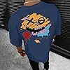 T Shirts for Men UK, Tshirts Men Summer,Graphic Print Summer Casual Round Neck Short Sleeve Comfortable Blend Tee T-Shirts Tops Navy #3