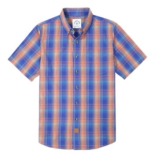 Image of Dubinik Mens Short Sleeve Button Down Shirts Soft Breathable Summer Vintage Regular Fit Lightweight Men's Casual Shirt