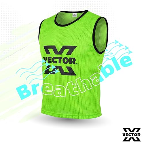 Image of Vector X 100% Polyester Mesh High sweat absorbent Training Bibs | Ideal for Foot ball Soccer Basketball Volleyball, Track and Field Play | Lightweight Scrimmage Vests Pennies