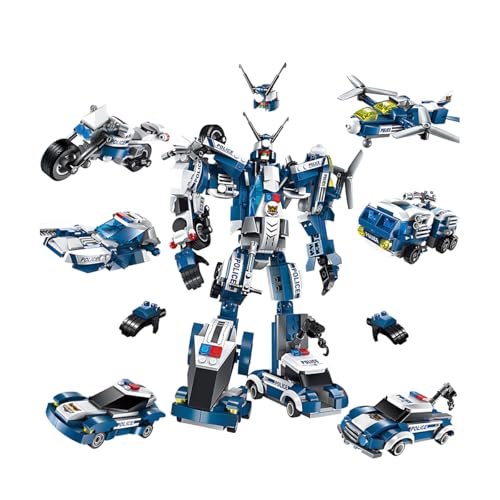 Image of SKY LINE OCEAN 6-in-1 Robot Toy Building Block Set Toys | Steam Kit for Kids | Build Robots & Mecha Warriors (577+ Pcs) | Birthday Gift for Boys & Girls || 5 Year Structural Warranty