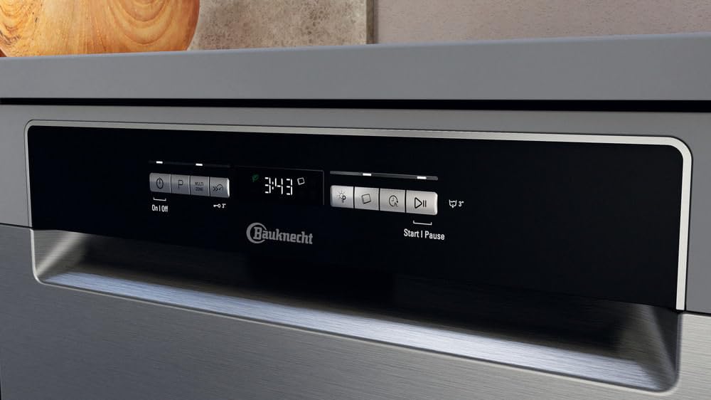 Bauknecht - BFO 3C33 P 6.5 X Freistehender Geschirrspüler - 14 Maßgedecke - PowerClean, ActiveDry, Sensor-Programm - Edelstahl-Design - Energieeffizienzklasse D - 85 x 59 x 60 cm (HxTxB) - Edelstahl