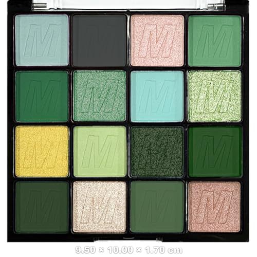 Green Eyeshadow Palette, Glitter Shimmer Eye Shadow Pallets for Women, Sparkle Shiny Yellow Green Matte Smokey Highly Pigmented Bright Eyeshadows Makeup Palettes Eye Make-Up Palette - Image 8