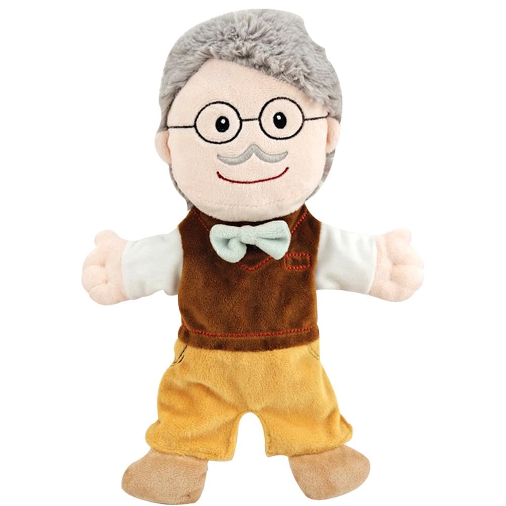 6Pcs Set di Marionette da Mano 11,8 Pollici Morbido Peluche Membri della Famiglia Marionette da Dito Prima Narrazione Educativa per Bambini (Nonno + Nonna + papà + Mamma + Figlio