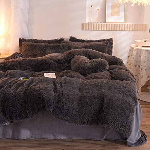 LGYKUMEG Edredón de Peluche, Ropa de Cama de Lana Suave y cálida, Funda nórdica mullida y cálida en Invierno, Pelo Largo de vellón de Lana, Ropa de Cama de Felpa de Piel Artificial,10,220 * 240cm Cover
