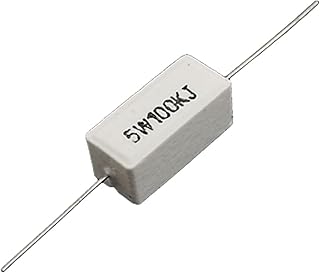 Aexit 10 Pcs Fixed Resistors axia-l Ceramic Cement Power Resistors 100K Ohm 5W Single Resistors Watt 5%