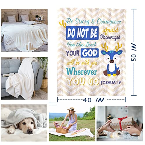 Yamco Kids Blanket Christian Gifts Deer Blankets Religious Bedding Baby Shower 50"X 40" Baptism Gifts God Bless Children Bible Verse With Inspirational Proverbs Scripture Christmas Throw Blankets #TOP4