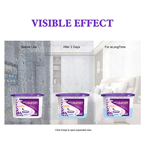 CANAGER 3 Packs Lavender Vanilla,3 Packs Fresh Scent, Moisture Absorber for Closet,Bedroom,Kitchen,Bathroom-6 Packs,12.5oz,Traps Moisture for Fresher,Cleaner Air
