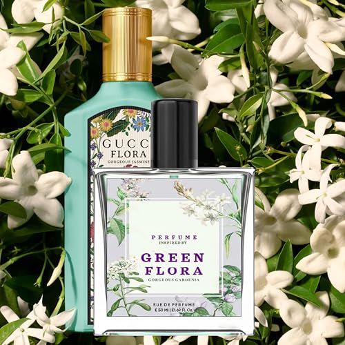 Image of Green Flora Eau De Parfum 50ml | Inspired by Gorgeous Gardenia | Long Lasting Gardenia Floral Perfume Spray | Sweet Fresh Scent | Unisex | For Men & Women (50ML, GREEN FLORA)