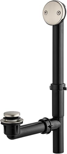 Miniatura 8 de Artiwell Kit de drenaje tubular de baño negro de 1-12 pulgadas con tapón de drenaje de baño en punta, drenaje de bañera táctil, desagüe de bañera