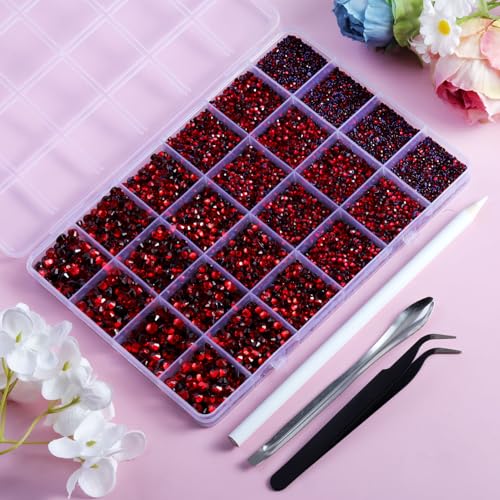 Image of Hotfix Rhinestones Kit,Siam, Mixed 5 Sizes 14400pcs