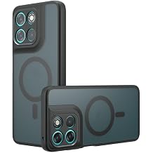 Compatible with Motorola Moto X70 Air Case Cover,Compatible with Motorola Edge 70 5G XT2601-2 XT2603-2 Translucent Matte Back Shockproof Magnetic Case Black