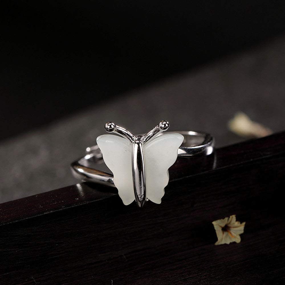 Anello In Argento 925 Da Donna,Anelli D'Argento Sterlina Da Donna 925 Anelli Regolabili A Farfalla Anelli Da Abito Regolabili Retrò Anelli Di Fidanzamento Regali Per Uomini Anelli Di Eternità Da D