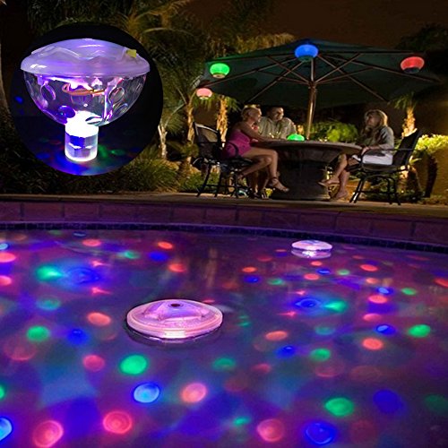 Preisvergleich Produktbild LED Badlicht schwimmend Schwimmbad Lichter Wasserdichte Wanne Licht, batteriebetrieben, 7 Beleuchtungsmodi, RGB Farbwechsel Lichter für Bad, Teiche, Pools Party bunt