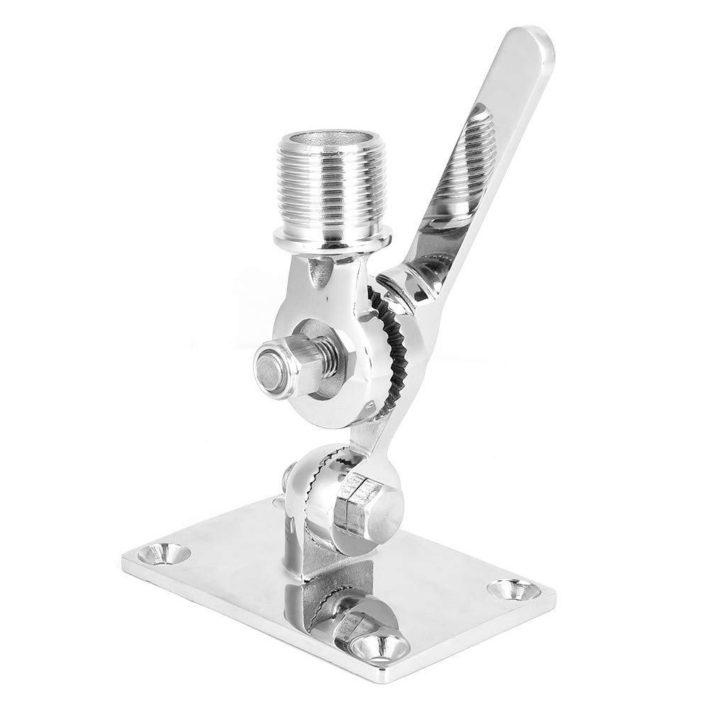 Aramox Soporte de Montaje de Antena Marina, Base Ajustable de Acero Inoxidable para VHF Talkie