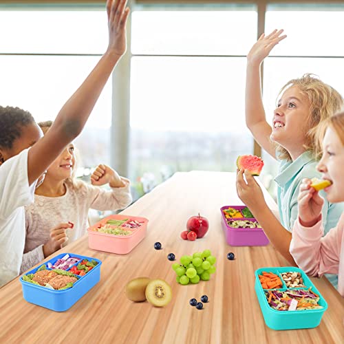 Caperci Classic Bento Box Adult Lunch Box for Older Kids - Leakpoof 47 oz 3-Compartment Lunch Containers for Adults and Teens, Built-in Utensil Set, Ideal for On-the-Go Balanced Eating, Pink - Image 5