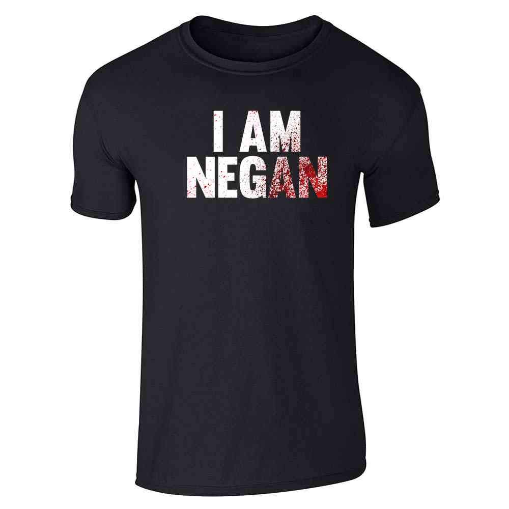 Pop Threads I am Negan Horror Zombie Halloween Cosplay Graphic Tee T-Shirt for Men