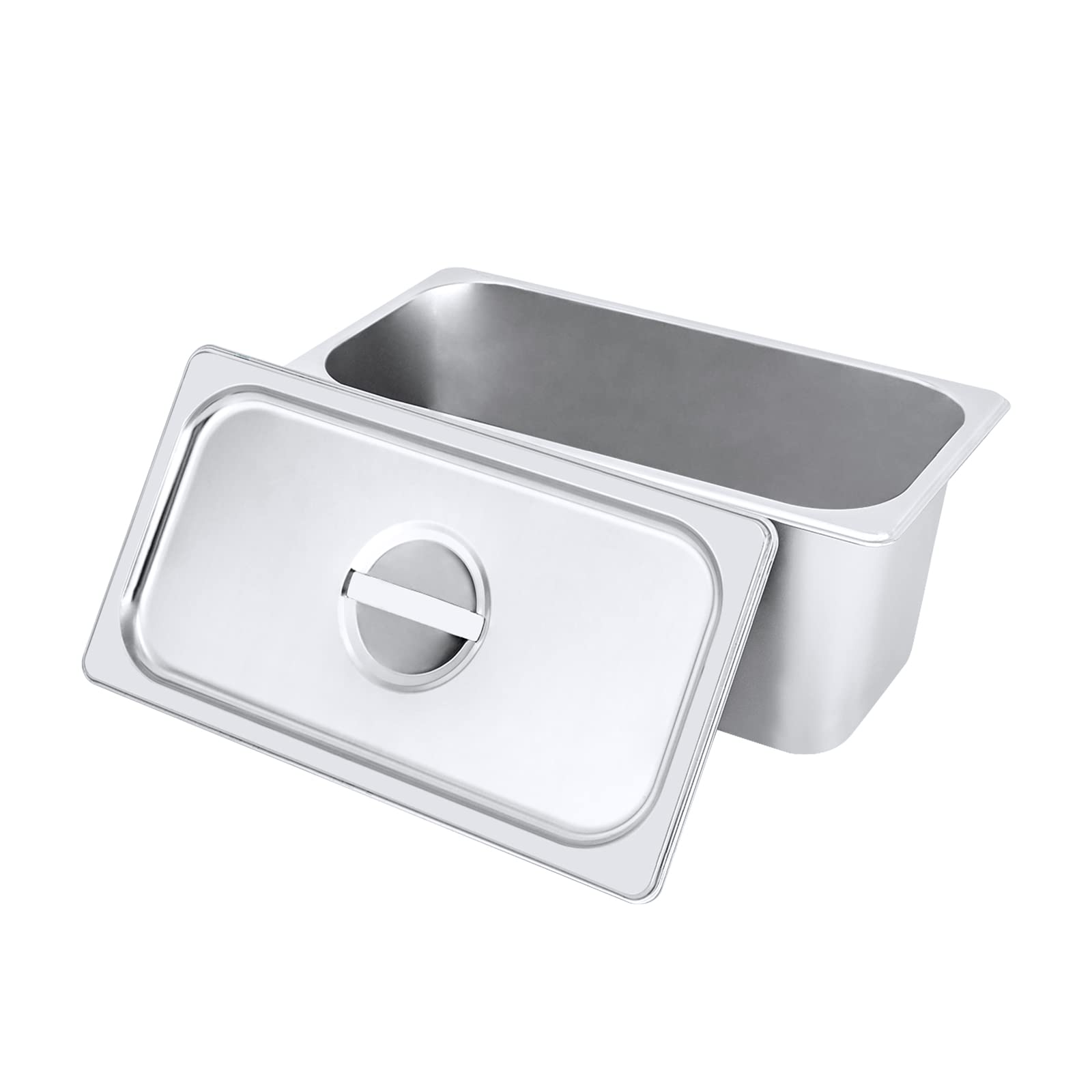 4 contenitori GN 1/3, in acciaio inox con coperchio, profondità 6", contenitore professionale da 5 litri, 32,5 x 17,5 x 15 cm