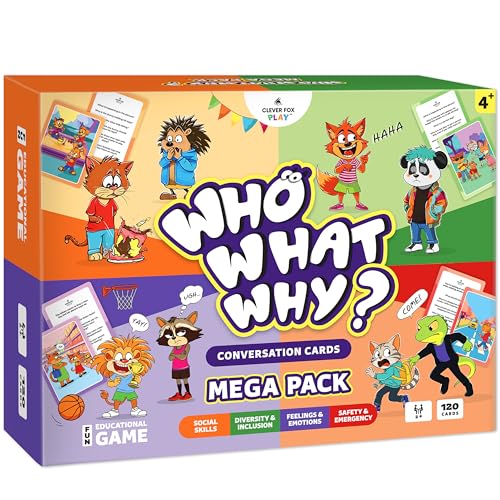 Cartes de conversation enfants Who What Why pour animer les ateliers en famille