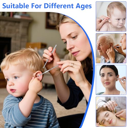 BUTBU Ohrenreiniger, 11 Stück Ohrenschmalz Entferner, Ear Cleaner Mit Vorratsbehälter, Edelstahl Tragbar Ohren Reinigung Set, Ohrreiniger für Erwachsene Jugendliche und Kinder, Ear Wax Removal(Silber)