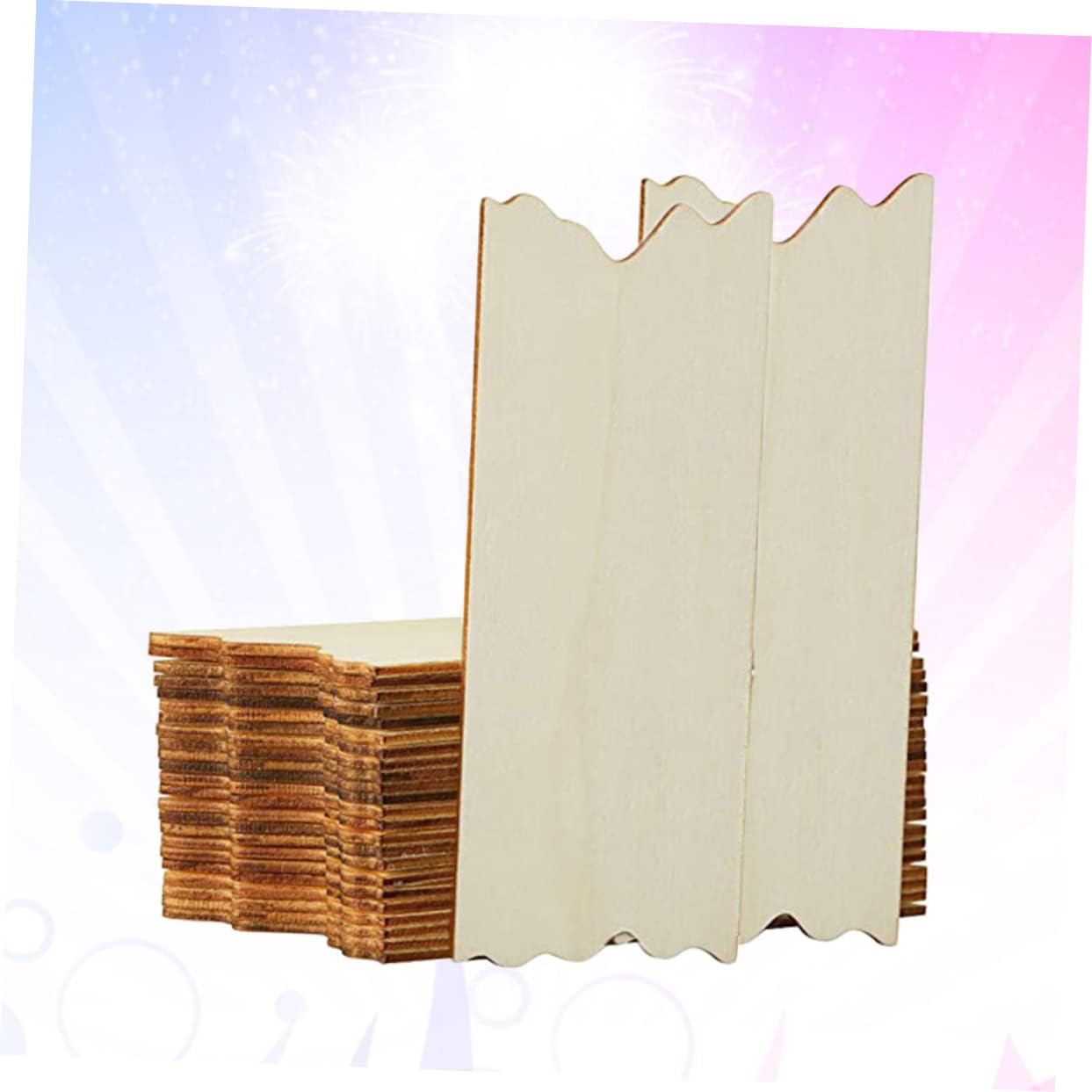 Beige Wooden Hanging Boards 24 Piece for DIY Craft Projects