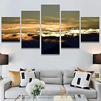 SIGNWIN 5 Panel Canvas Wall Art Colors of The Sky for Home Decorations Ready to Hang - 60