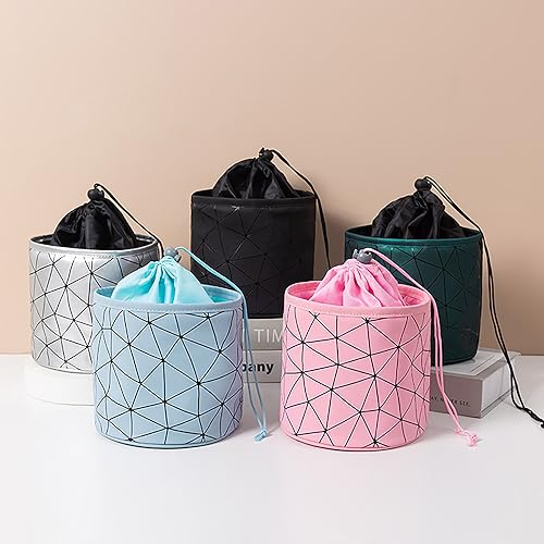 Image of House of Quirk Makeup Potli Travel Cosmetic Organizer Bag Large Zipper Pouch Toiletry Bag for Women (Black)