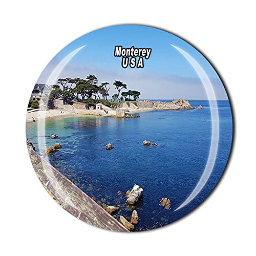 Monterey USA America 3D Fridge Magnet Souvenir Crystal Glass Refrigerator Magnet Travel Souvenir Collection Gift Home Kitchen Decoration