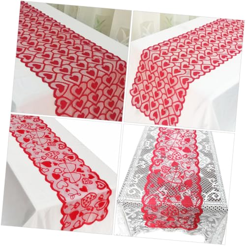 Chemin de table Saint Valentin décor de manteau de cheminée élégant rouge - 4