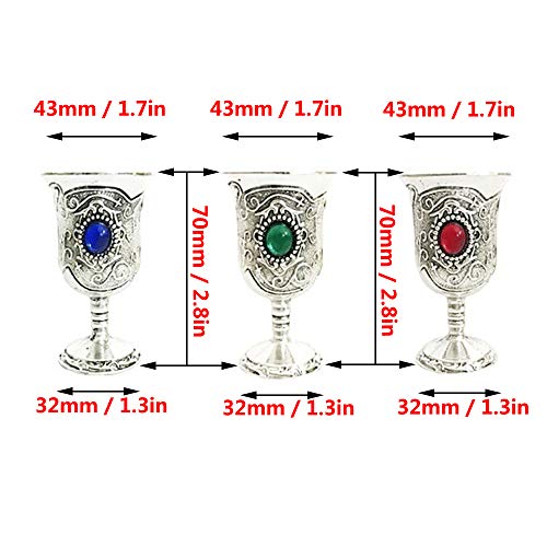 Tarot Water Elemental Chalice Goblet Wicca Altar Pagan Retro Divination Props (blue)
