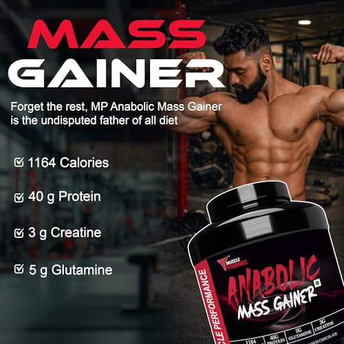 Image of Anabolic Mass Gainer, 2.5kg, Belgium Chocolate | High Protein Carbs, With Creatine, BCAA & Glutamine, Digestive Enzymes, For Muscle Gain & Fast Growth