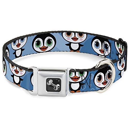 Collier pingouins bleu Buckle Down boucle en forme d'os sangle large robuste - 2