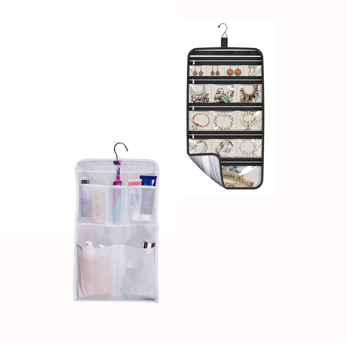 MISSLO Shower Caddy Organizer 5 Pockets and Hanging Jewelry Organizer Travel