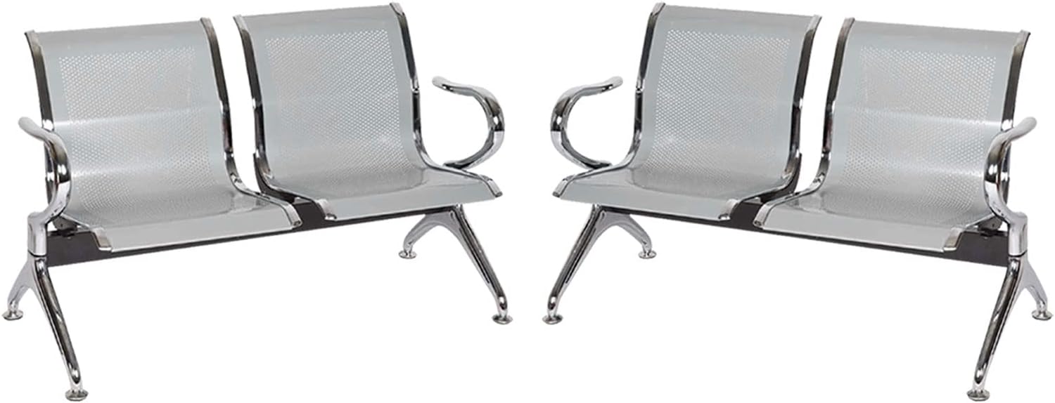 Reception Chairs Waiting Room Chair - Set of 2 Lobby Furniture with Arms Reception Bench for Airport Office Business Bank Hospital (2-Seat)